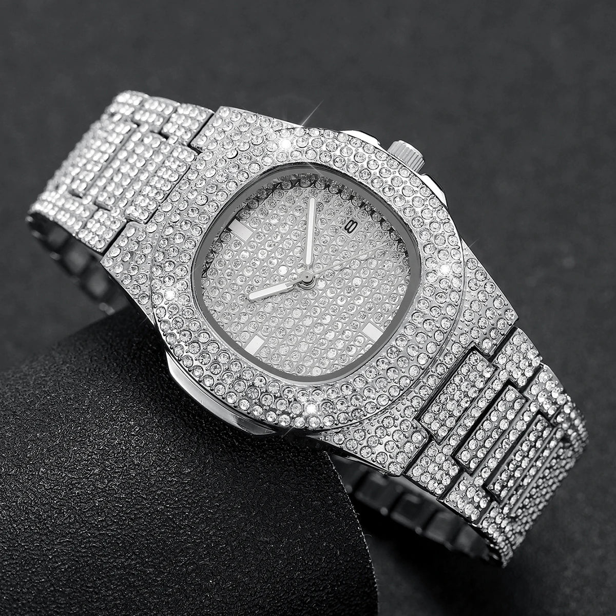 Montre de Luxe Diamand Brillante – Heure et Date – Argent, Or ou Rose