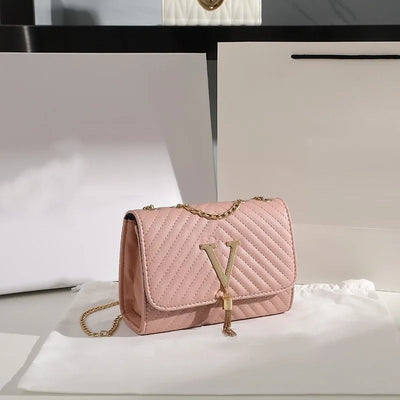 Sac à Main Femme Élégant – Blanc, Noir ou Rose – Chaîne Dorée & Finition Matelassée